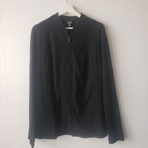 eileen fisher lightweight Corduroy zip up black jacket size 1X